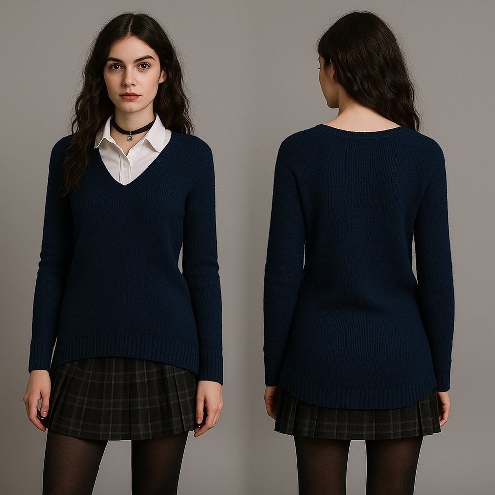 American Eagle Women's Blue Sweater Wool Tunic Goth Grunge Preppy Y2k Vtg L
